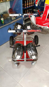 Carro Porta Karting Cromado Con Soporte